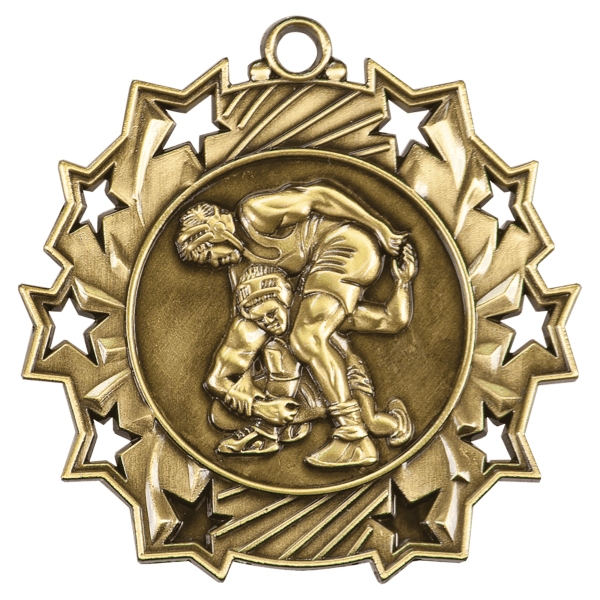 2.25" Wrestling Ten Star Medal – item TS418