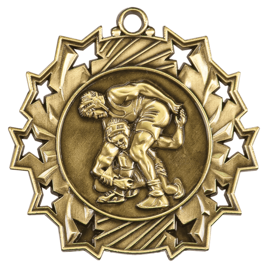2.25" Wrestling Ten Star Medal – item TS418