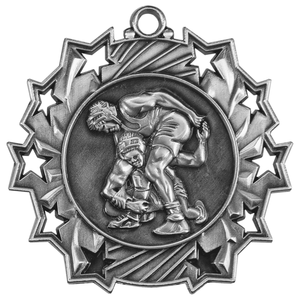 2.25" Wrestling Ten Star Medal – item TS418 image 2
