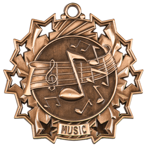 2.25" Music Ten Star Medal – item TS508 image 3