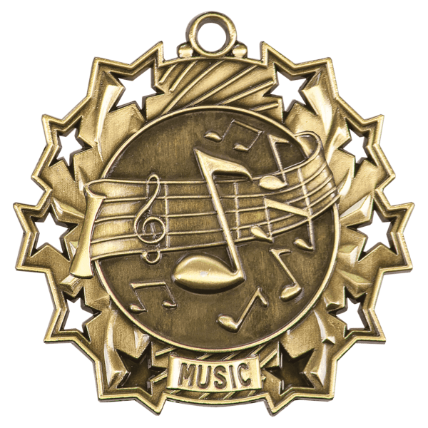 2.25" Music Ten Star Medal – item TS508