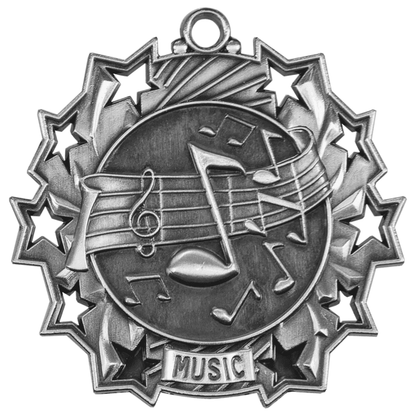2.25" Music Ten Star Medal – item TS508 image 2