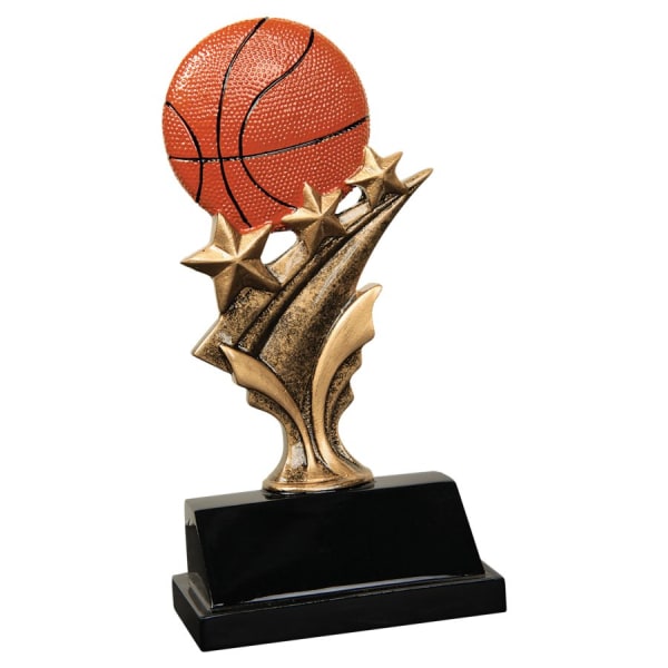 5.5" Basketball Tri Star Resin Award – item TS802