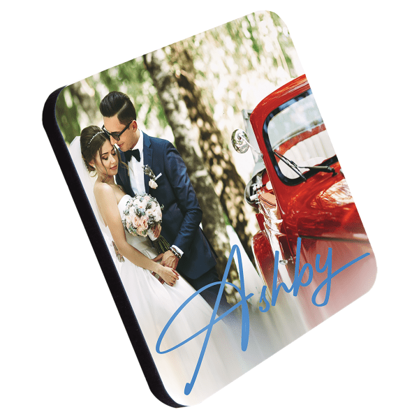 3.78" x 3.78" Premium Square Coaster with Cork Backing – item UN4933