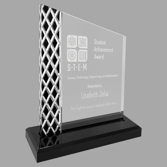 4.5" X 6.5 Diamond Ice Unite Acrylic Award – item UNT10BK