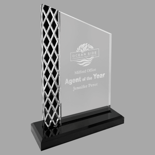 4.5" X 7.5 Diamond Ice Unite Acrylic Award – item UNT11BK
