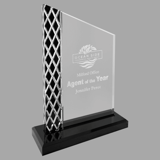 4.5" X 7.5 Diamond Ice Unite Acrylic Award – item UNT11BK