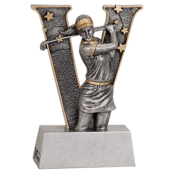 5" Female-Golf" V" Series Resin Award – item V707