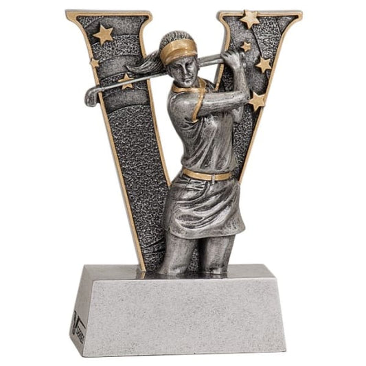 5" Female-Golf" V" Series Resin Award – item V707