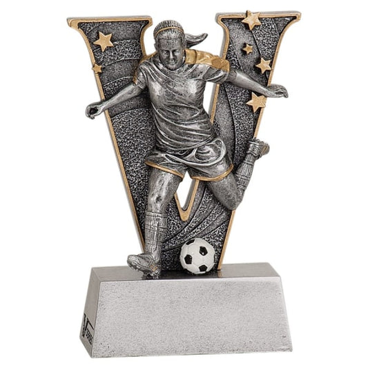 5" Female-Soccer" V" Series Resin Award – item V711