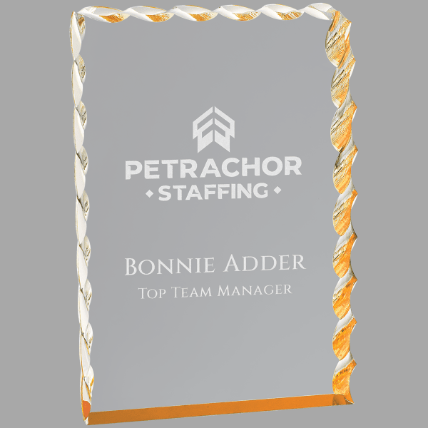 5" X 7 Wave Edge Acrylic Award – item WEA2G image 2
