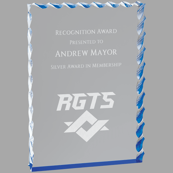6" X 8 Wave Edge Acrylic Award – item WEA3BU