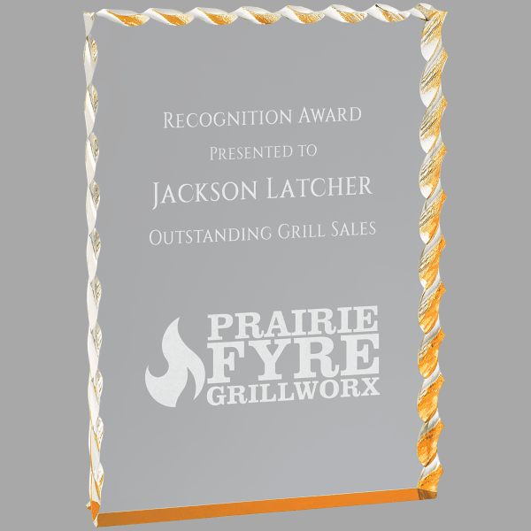 6" X 8 Wave Edge Acrylic Award – item WEA3G image 2