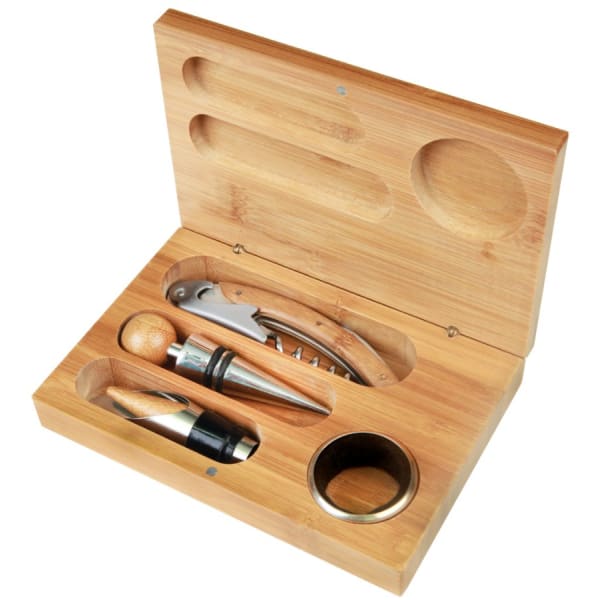 Bamboo 4-Piece Wine Tool Set – item WTL06