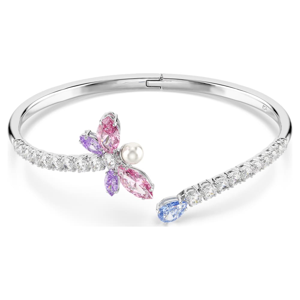 Ariana Grande x Swarovski bangle, Mixed cuts, Dragonfly, Multicolored, Rhodium plated image 1