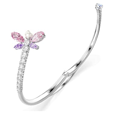 Ariana Grande x Swarovski bangle, Mixed cuts, Dragonfly, Multicolored, Rhodium plated image 3