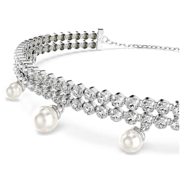 Ariana Grande x Swarovski bracelet, Crystal pearl, Round cut, White, Rhodium plated image 2