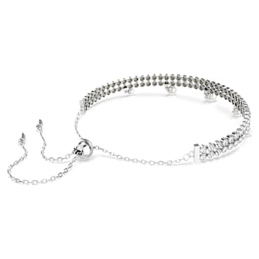 Ariana Grande x Swarovski bracelet, Crystal pearl, Round cut, White, Rhodium plated image 4