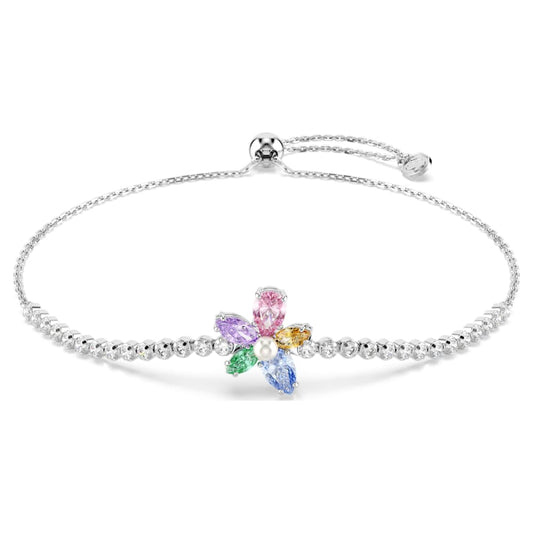 Ariana Grande x Swarovski bracelet, Mixed cuts, Flower, Multicolored, Rhodium plated image 1