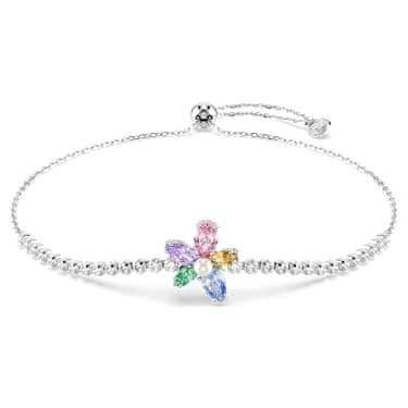 Ariana Grande x Swarovski bracelet, Mixed cuts, Flower, Multicolored, Rhodium plated image 6