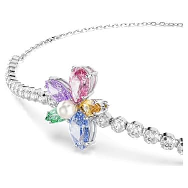 Ariana Grande x Swarovski bracelet, Mixed cuts, Flower, Multicolored, Rhodium plated image 2