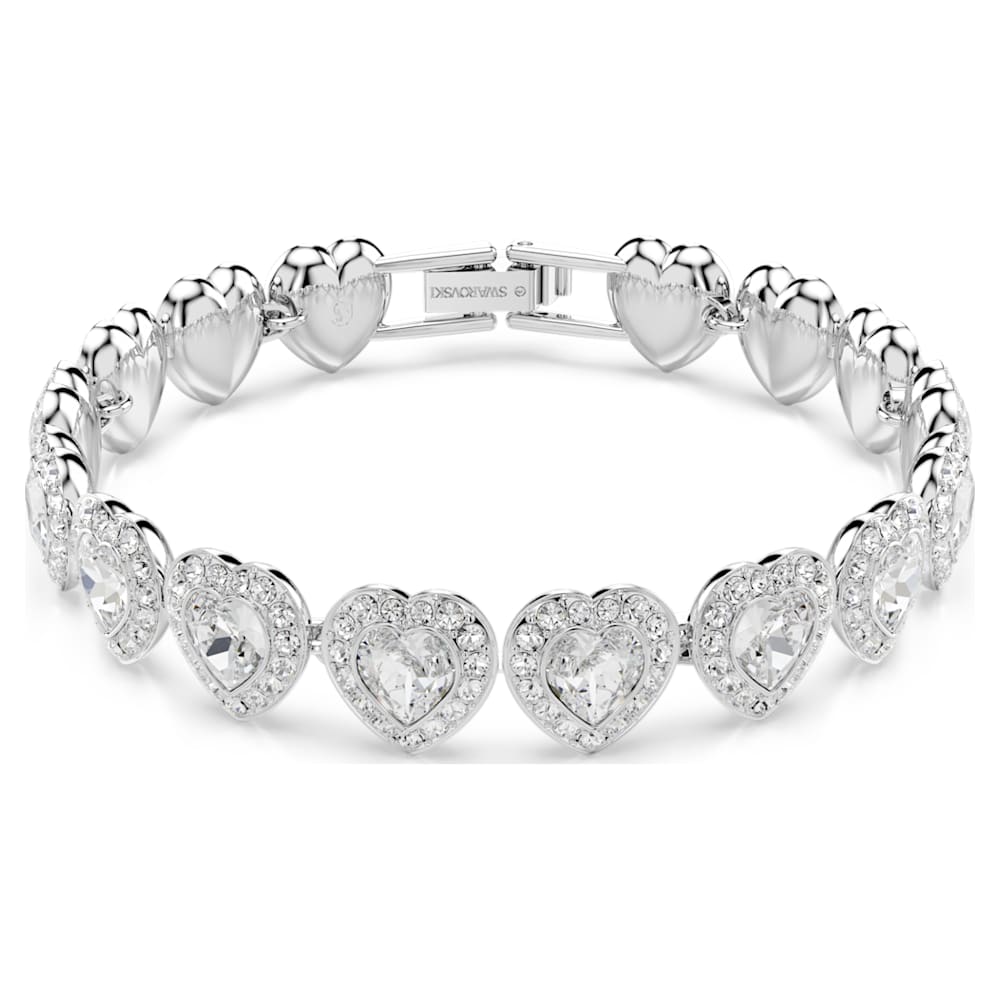 Ariana Grande x Swarovski bracelet, Mixed cuts, Heart, White, Rhodium plated image 1