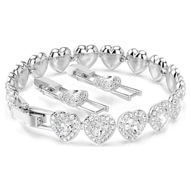 Ariana Grande x Swarovski bracelet, Mixed cuts, Heart, White, Rhodium plated image 4