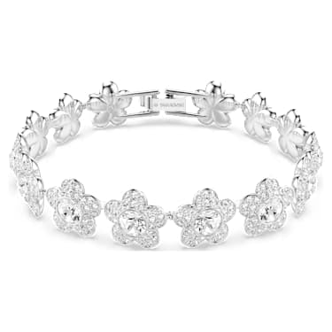 Ariana Grande x Swarovski bracelet, Round cut, Flower, White, Rhodium plated image 6