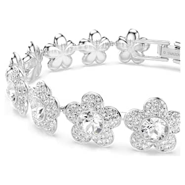 Ariana Grande x Swarovski bracelet, Round cut, Flower, White, Rhodium plated image 2