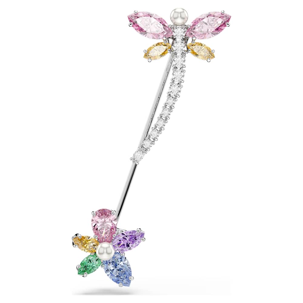 Ariana Grande x Swarovski brooch, Mixed cuts, Dragonfly, Multicolored, Rhodium plated image 1