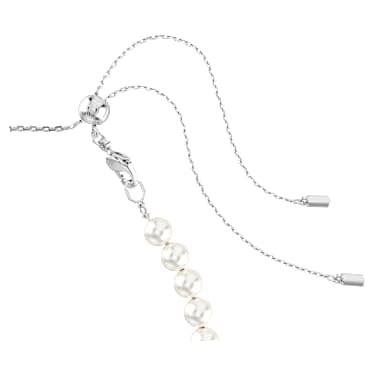 Ariana Grande x Swarovski choker, Mixed cuts, Crystal pearl, Heart, White, Rhodium plated image 3
