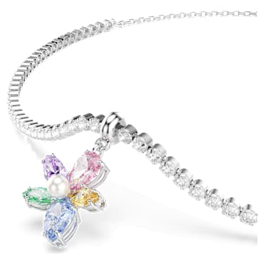 Ariana Grande x Swarovski choker, Mixed cuts, Flower, Multicolored, Rhodium plated image 2