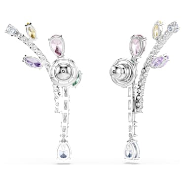 Ariana Grande x Swarovski drop earrings, Mixed cuts, Multicolored, Rhodium plated image 4