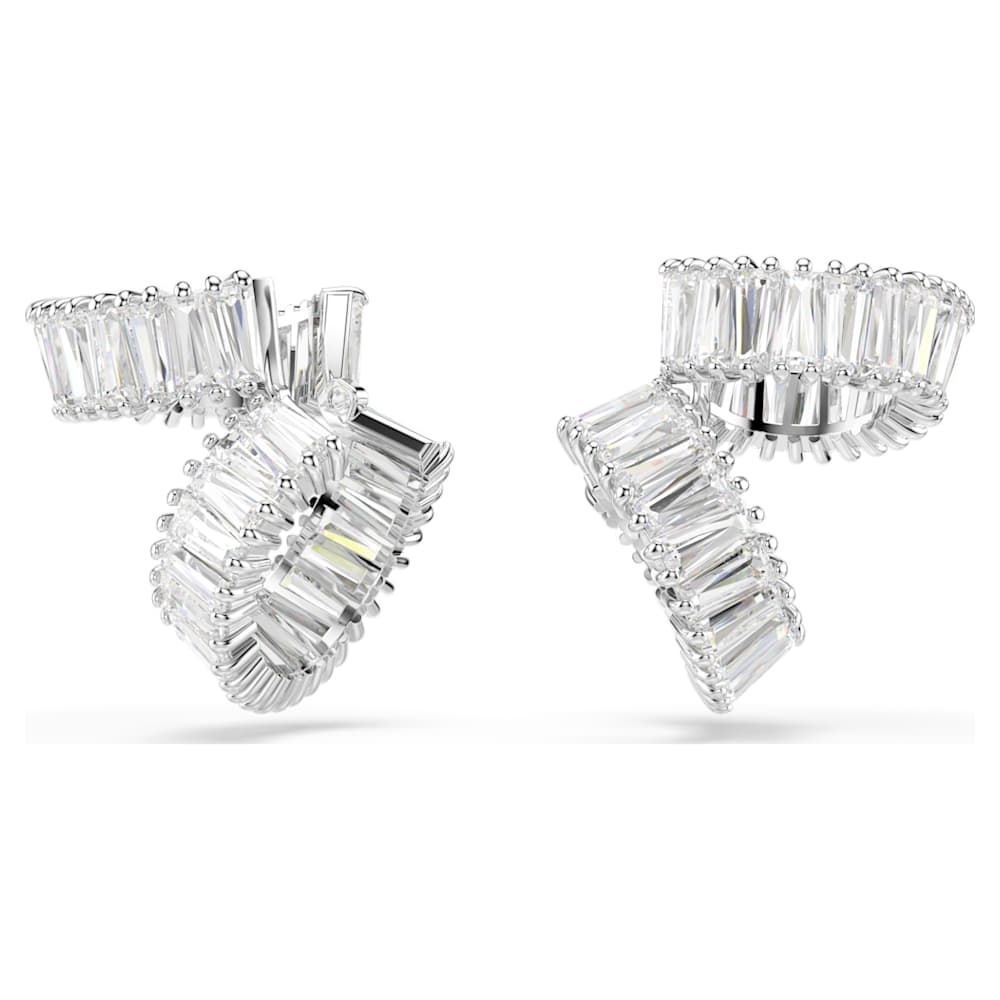 Ariana Grande x Swarovski ear cuffs, Baguette cut, White, Rhodium plated image 1