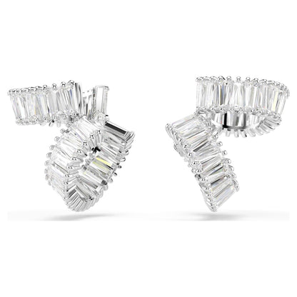 Ariana Grande x Swarovski ear cuffs, Baguette cut, White, Rhodium plated image 1