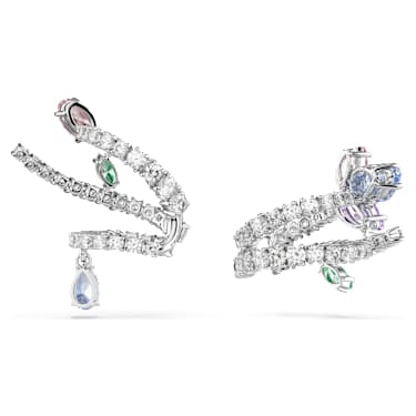 Ariana Grande x Swarovski ear cuffs, Mixed cuts, Multicolored, Rhodium plated image 4