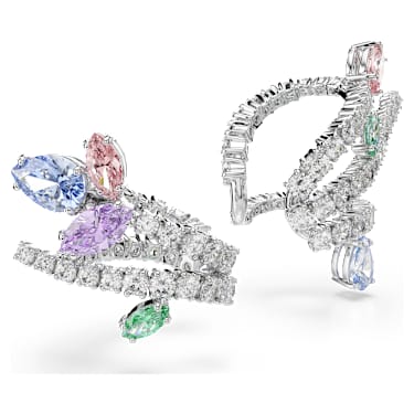 Ariana Grande x Swarovski ear cuffs, Mixed cuts, Multicolored, Rhodium plated image 3