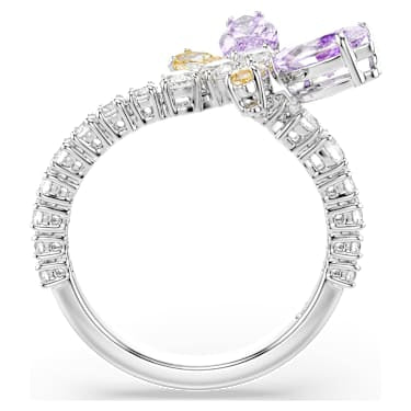 Ariana Grande x Swarovski motif ring, Mixed cuts, Dragonfly, Multicolored, Rhodium plated image 3