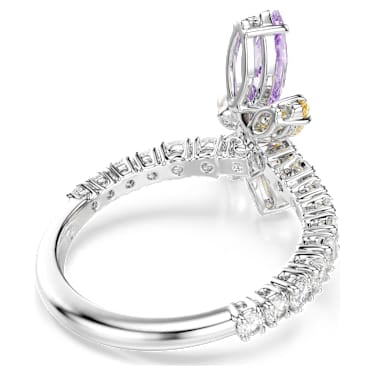 Ariana Grande x Swarovski motif ring, Mixed cuts, Dragonfly, Multicolored, Rhodium plated image 4