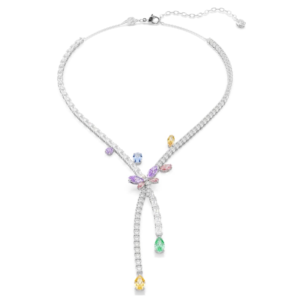 Ariana Grande x Swarovski necklace, Mixed cuts, Dragonfly, Multicolored, Rhodium plated image 1