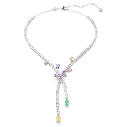 Ariana Grande x Swarovski necklace, Mixed cuts, Dragonfly, Multicolored, Rhodium plated image 1