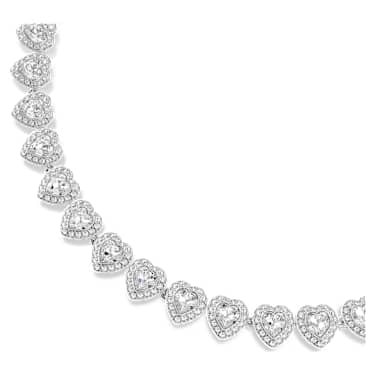 Ariana Grande x Swarovski necklace, Mixed cuts, Heart, White, Rhodium plated image 2