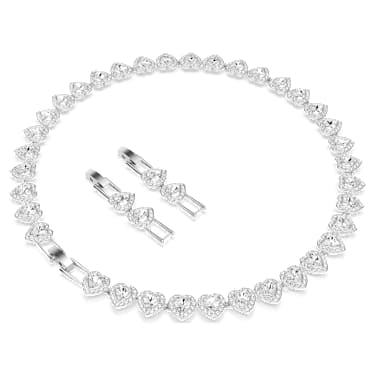 Ariana Grande x Swarovski necklace, Mixed cuts, Heart, White, Rhodium plated image 4