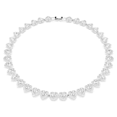 Ariana Grande x Swarovski necklace, Mixed cuts, Heart, White, Rhodium plated image 6