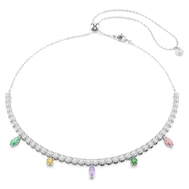 Ariana Grande x Swarovski necklace, Mixed cuts, Multicolored, Rhodium plated image 6