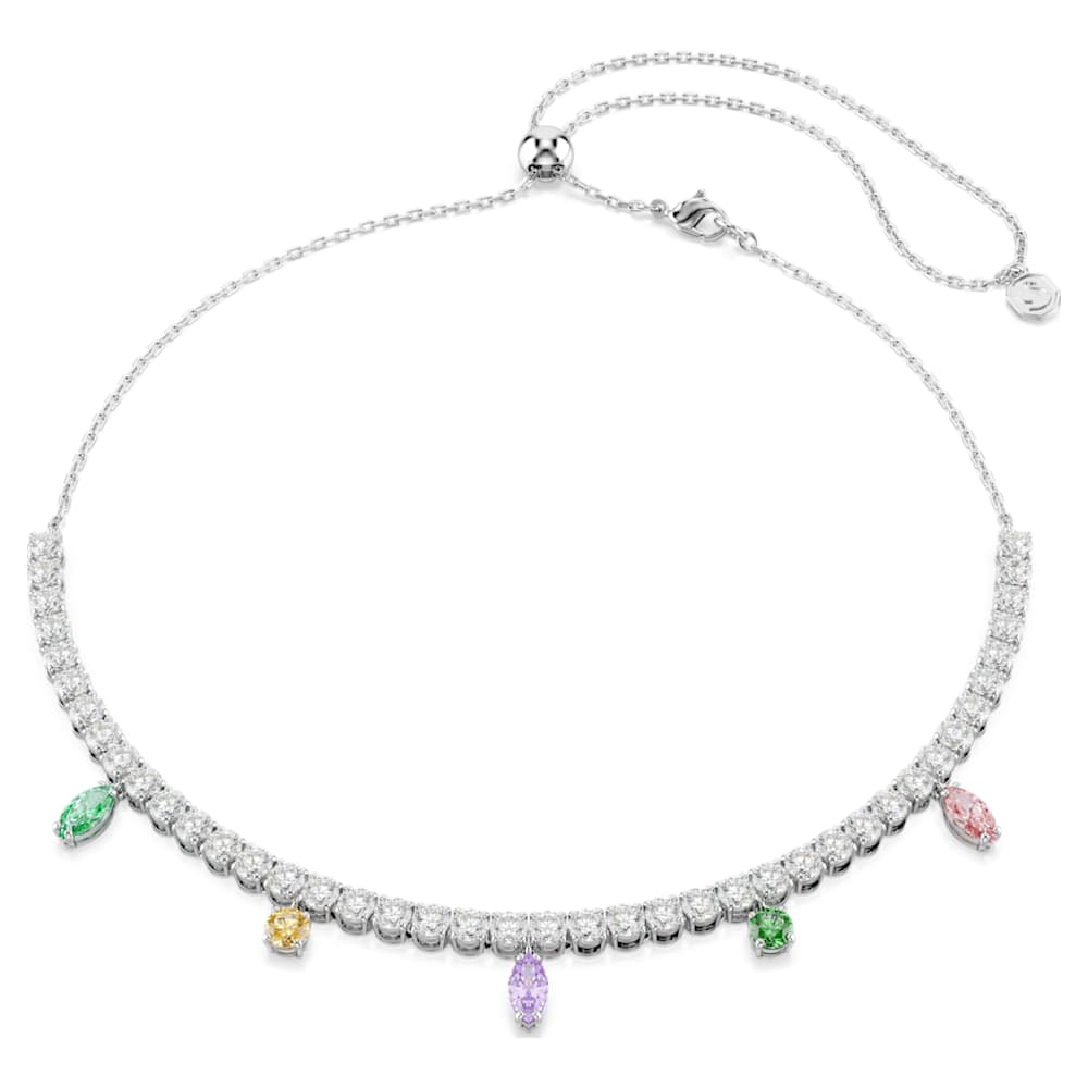 Ariana Grande x Swarovski necklace, Mixed cuts, Multicolored, Rhodium plated image 1