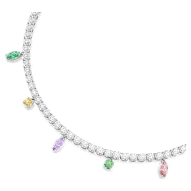 Ariana Grande x Swarovski necklace, Mixed cuts, Multicolored, Rhodium plated image 2
