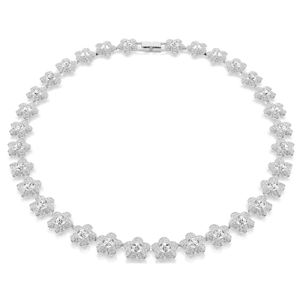 Ariana Grande x Swarovski necklace, Round cut, Flower, White, Rhodium plated image 1