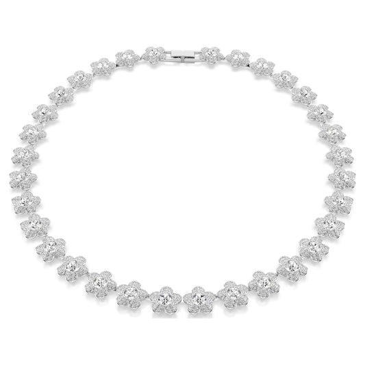 Ariana Grande x Swarovski necklace, Round cut, Flower, White, Rhodium plated image 1