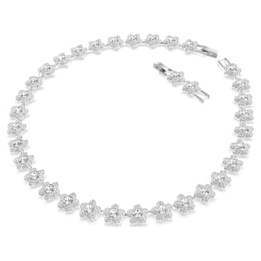 Ariana Grande x Swarovski necklace, Round cut, Flower, White, Rhodium plated image 4